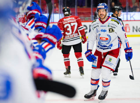 Oskarshamns Simon Després gör 0-1 och jublar