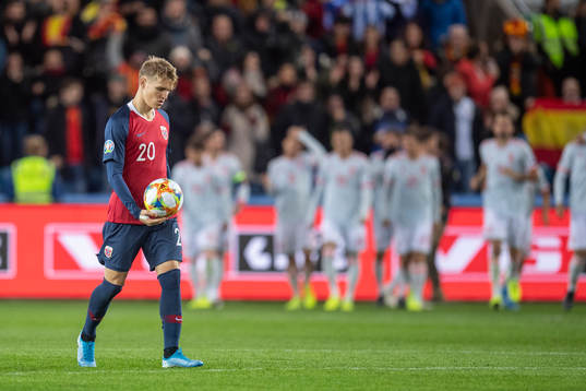 Martin Ødegaard of Norway looks dejected