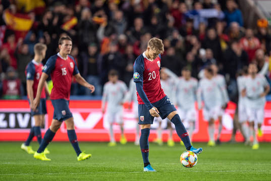 Martin Ødegaard of Norway looks dejected