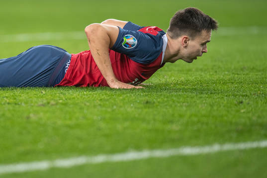 Ole Kristian Selnæs of Norway looks dejected