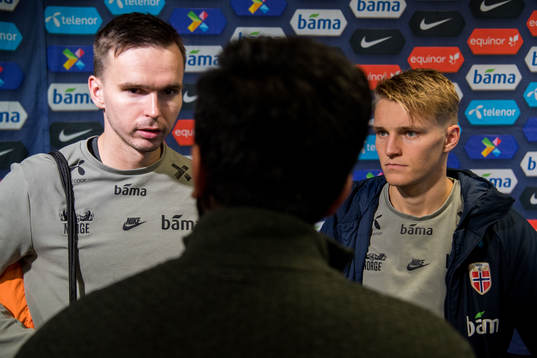 Ole Kristian Selnæs and Martin Ødegaard of Norway
