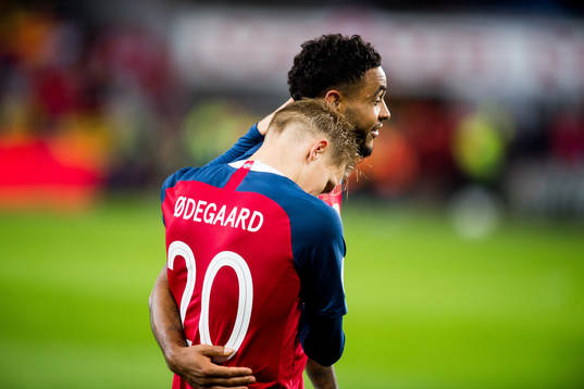 Martin Ødegaard and Joshua King of Norway