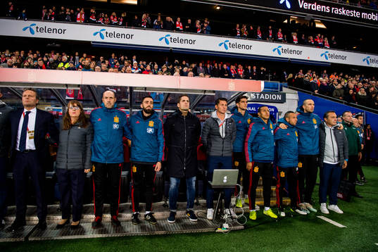 The coaches and staff of Spain