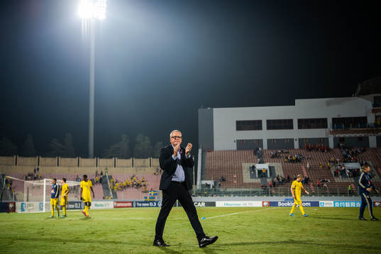 Janne Andersson, head coach of Sweden celebrates