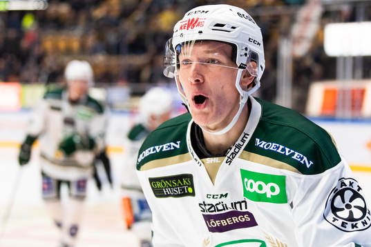 Färjestads Gustav Rydahl jublar