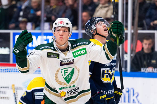 Färjestads Gustav Rydahl jublar