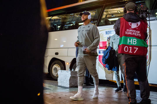 Joshua King of Norway arrives