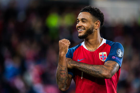 Joshua King of Norway celebrates