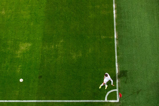 Mikel Oyarzabal of Spain takes a corner kick