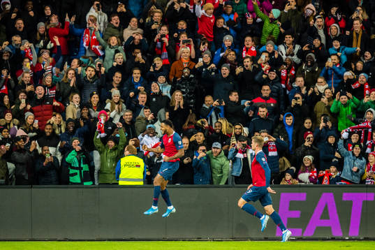 Joshua King of Norway celebrates