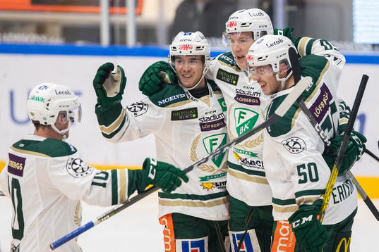 Färjestads Marcus Nilsson, Victor Ejdsell, Gustav Rydahl