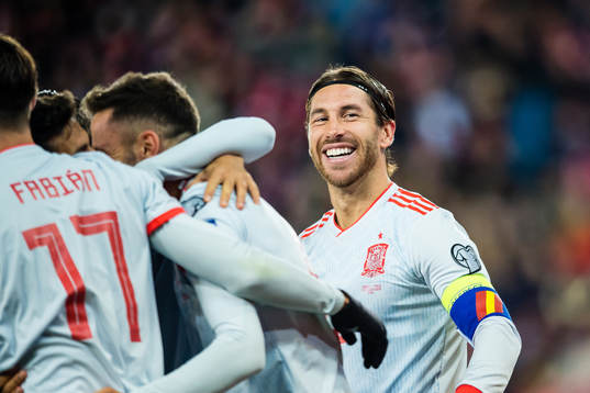 Sergio Ramos of Spain celebrates