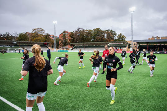 Rosengårds spelare värmer upp