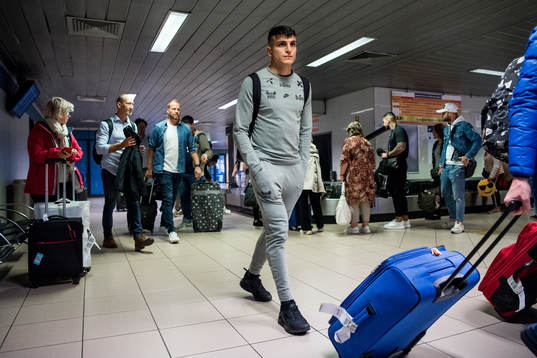 Mohamed Elyounoussi of Norway arrives at Henri Coanda