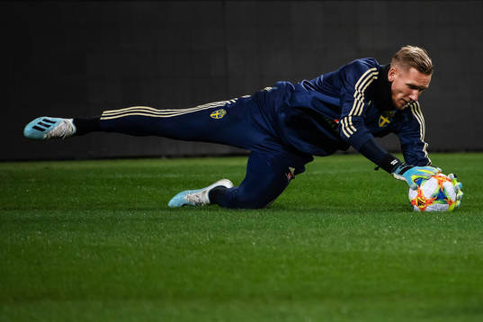 Goalkeeper Robin Olsen of the Swedish national football team