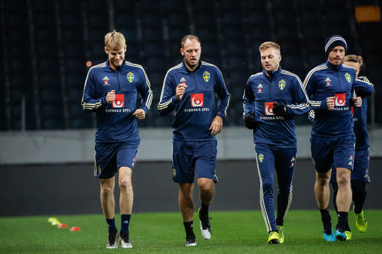 Filip Helander, Andreas Granqvist, Sebastian Larsson and