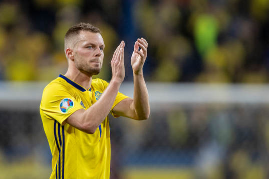 Sebastian Larsson of Sweden looks dejected