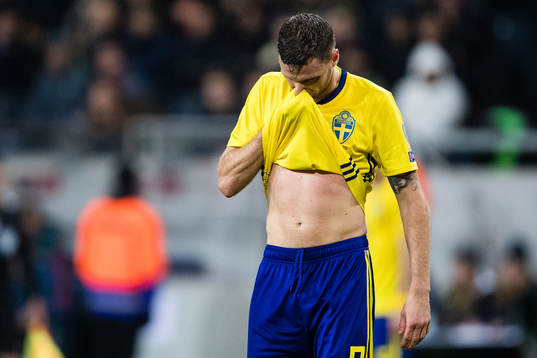 Marcus Berg of Sweden looks dejected