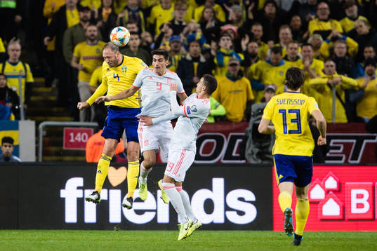 Andreas Granqvist of Sweden against Gerard Moreno and