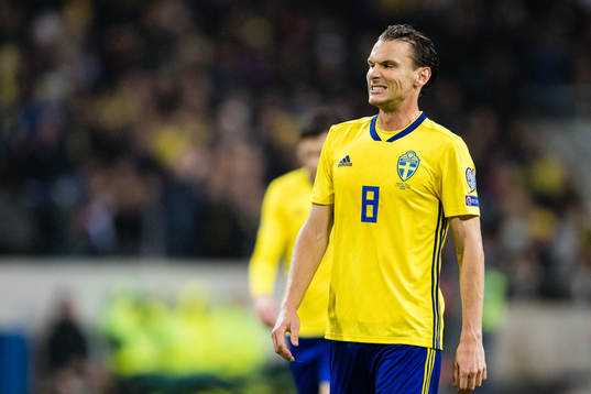 Albin Ekdal of Sweden looks dejected