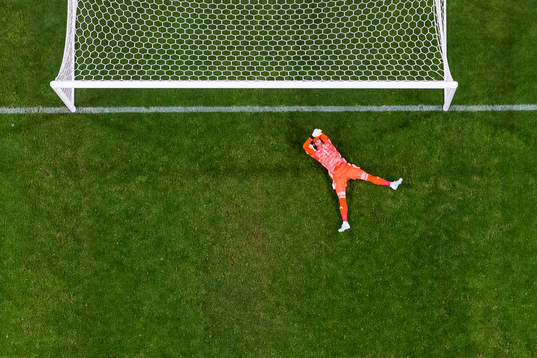 Goalkeeper Robin Olsen of Sweden looks dejected