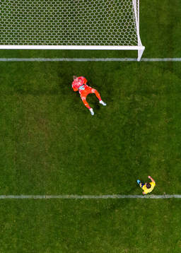 Goalkeeper Robin Olsen of Sweden looks dejected