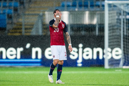 Aron Dønnum of Norway looks dejected