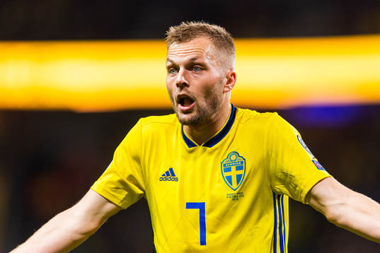 Sebastian Larsson of Sweden reacts