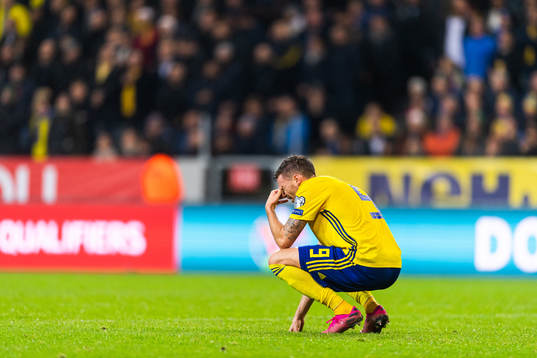 Marcus Berg of Sweden looks dejected