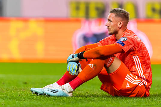 Goalkeeper Robin Olsen of Sweden looks dejected