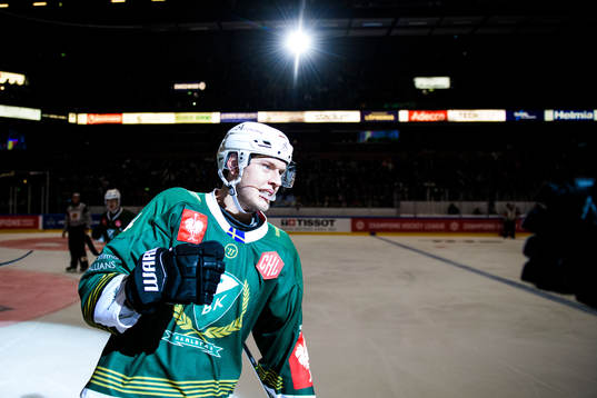 Victor Ejdsell of Färjestad celebrates