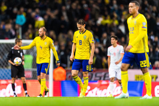 Albin Ekdal of Sweden looks dejected