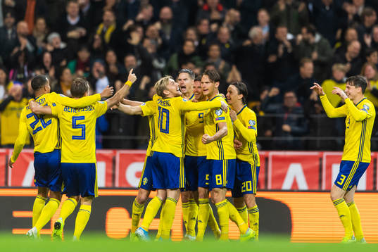 Emil Forsberg, Mikael Lustig, Marcus Berg, Albin Ekdal and