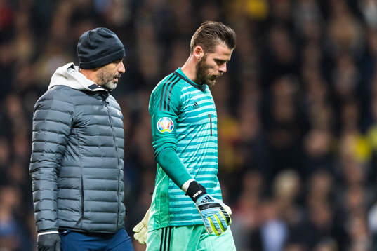 goalkeeper David de Gea of Spain leaves the pitch