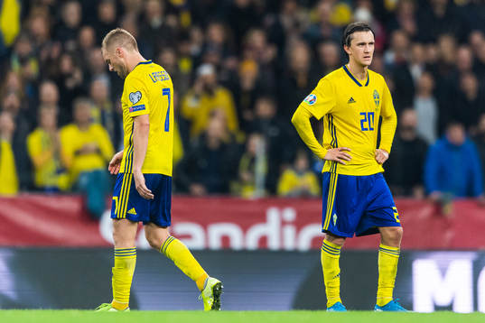 Sebastian Larsson and Kristoffer Olsson of Sweden looks