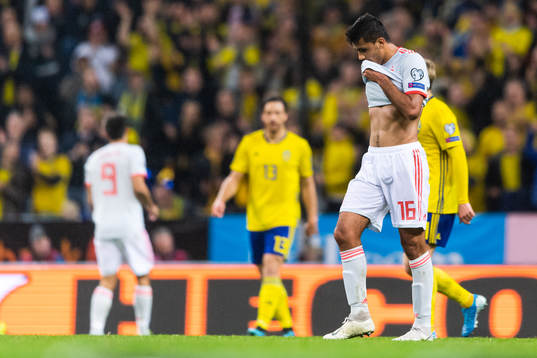 Rodri of Spain looks dejected