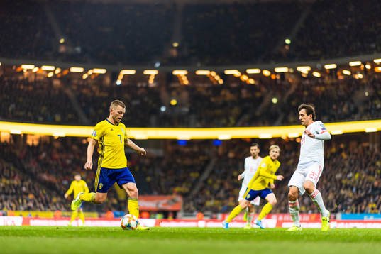 Sebastian Larsson of Sweden and Mikel Oyarzabal of Spain
