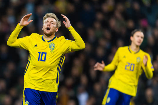 Emil Forsberg of Sweden looks dejected