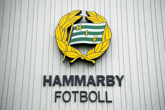 Hammarby fotbolls logo på Årsta IP