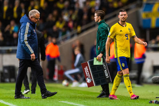 Marcus Berg of Sweden is substituted