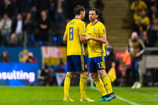 Albin Ekdal is substituted for Gustav Svensson of Sweden
