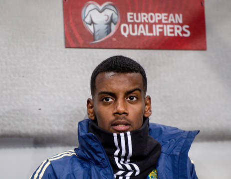 Alexander Isak of Sweden ahead the UEFA Euro Qualifier