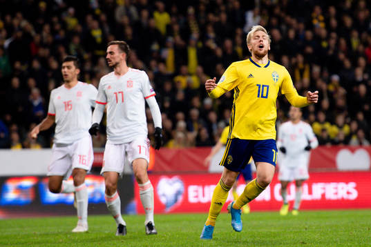 Emil Forsberg of Sweden looks dejected the UEFA Euro