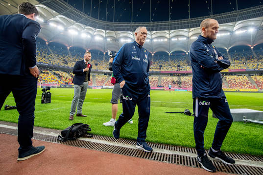 Lars Lagerbäck, head coach of Norway, and Svein Graff,