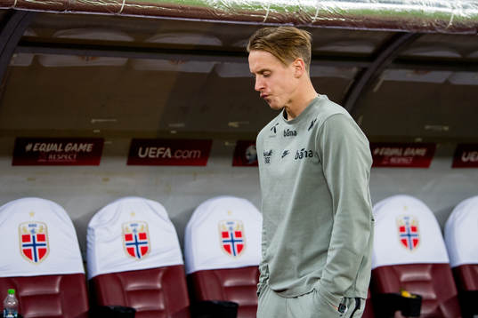 Stefan Johansen of Norway looks dejected