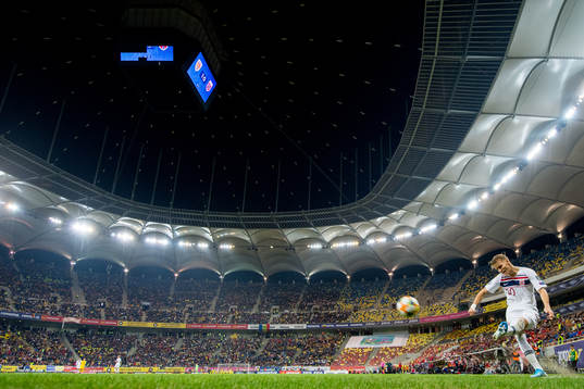 Martin Ødegaard of Norway takes a corner kick