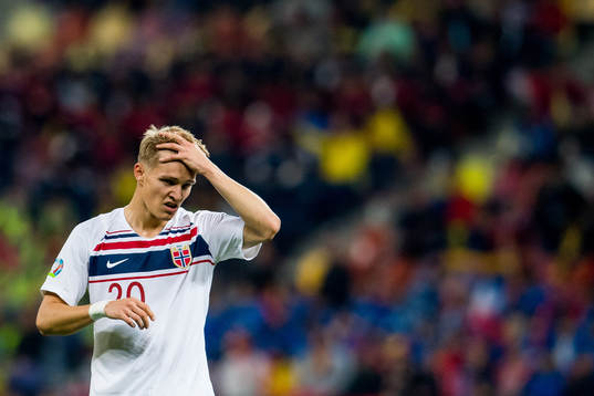Martin Ødegaard of Norway looks dejected