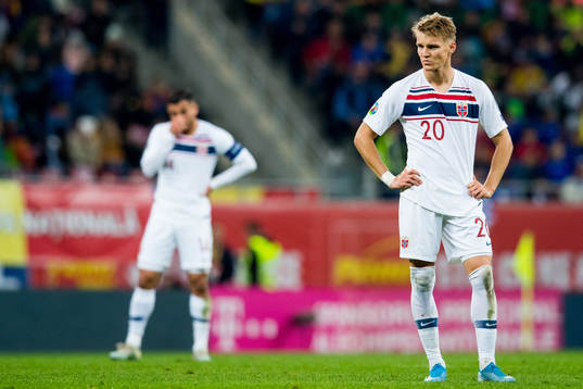 Martin Ødegaard of Norway looks dejected
