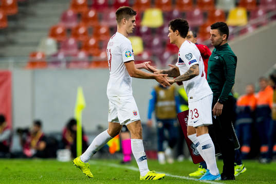 Markus Henriksen of Norway is being substituted with