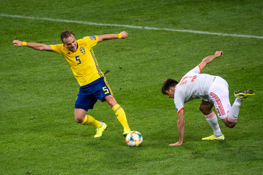Pierre Bengtsson of Sweden and of Spain Gerard Moreno